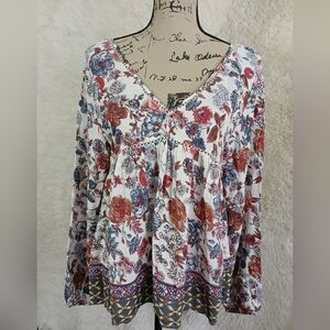 Abercrombie & Fitch Floral Boho Babydoll Top